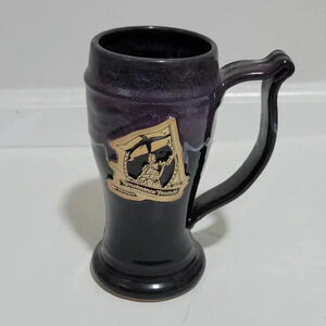 Grey Fox Pottery Stein 2010 Michigan Renaissance Festival Limited Edition Blue